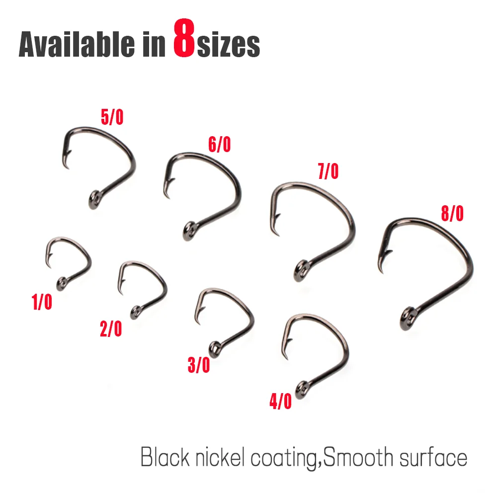 50 قطعة، مقاس 1/0 إلى 8/0، خطا - مراجعة Fishing Hook Offset وسعره
