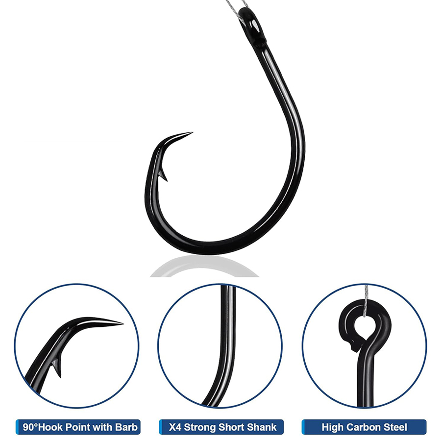 خطافات صيد دائرية ثلاثية القوة - مراجعة Fishing Hook Assortment وسعره