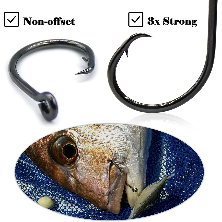خطافات صيد دائرية ثلاثية القوة - مراجعة Fishing Hook Assortment وسعره