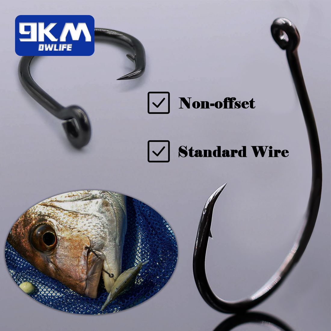 9KM 25-50 قطعة من خطافات الصيد - مراجعة Fishing Hook Offset وسعره