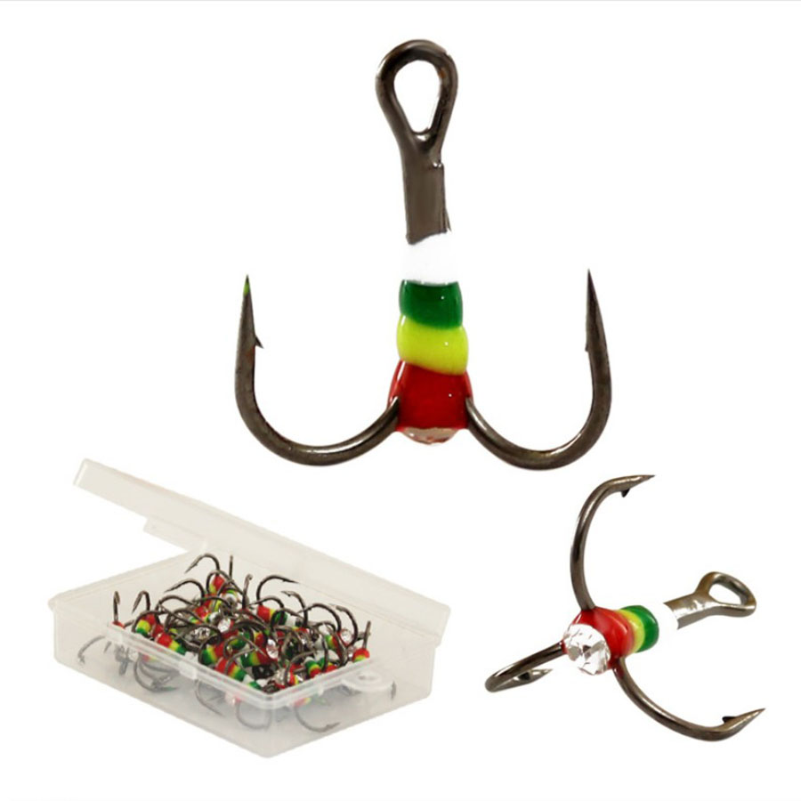 5pcs40pcs الجليد الصيد قوس قزح - مراجعة Fishing Hook Assortment وسعره