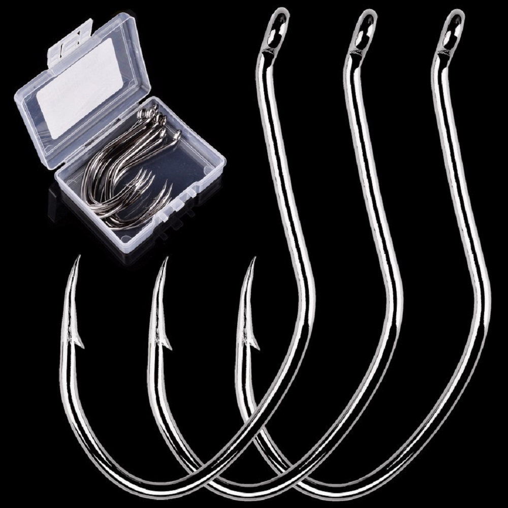 10 قطعة/صندوق الشائكة سمك السل - مراجعة Fishing Hook Offset وسعره
