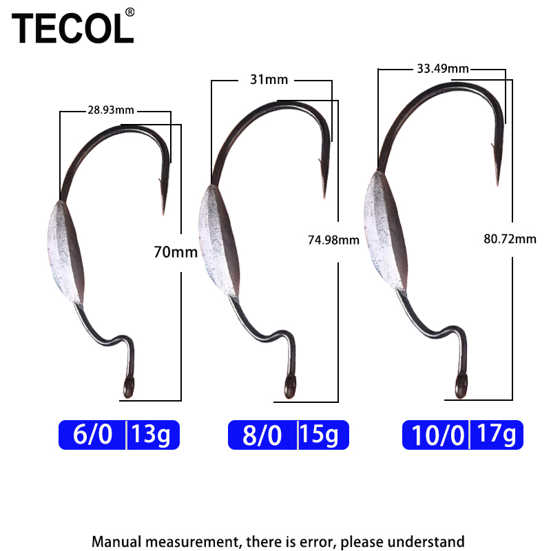 خطافات صيد سمك تيكول 3 قطع 6/0 - مراجعة Fishing Hook Offset وسعره